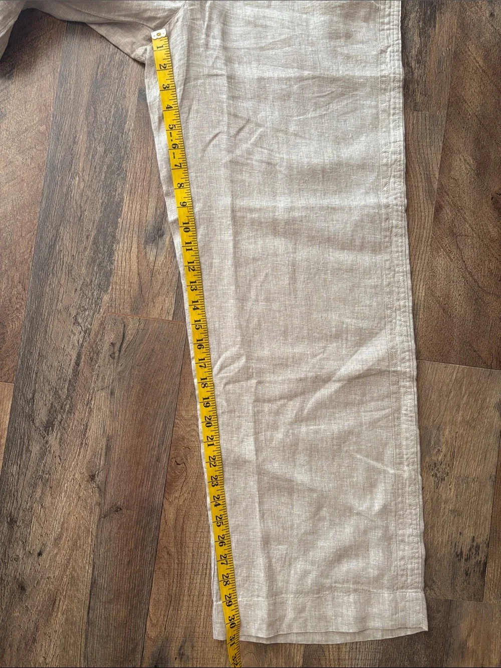 Quince Khaki flax color linen summer pants size large